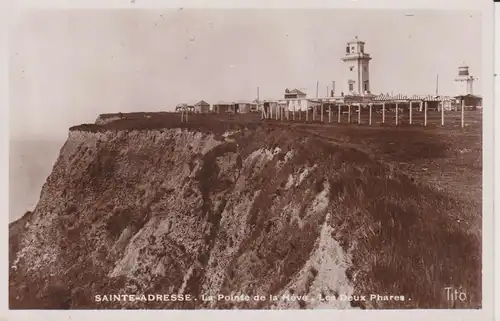 Ansichtskarte Sainte-Adresse Normandie Klippen Leuchtturm Foto ca. 1930