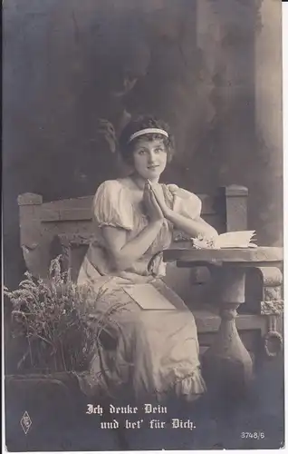 Ansichtskarte Spruchkarte Mädchen Liebe Gebet Kitsch Foto 1915