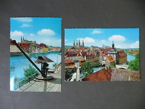 2 Ansichtskarte Bamberg Altstadt Alter Kran Regnitz 1972