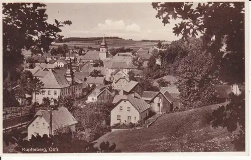 Ansichtskarte Kupferberg Oberfranken Blick zur Kirche ca. 1930