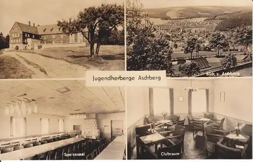 Ansichtskarte Klingenthal Aschberg Jugendherberge Speisesaal Clubraum 1967