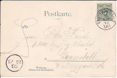 Ansichtskarte Stuttgart Altes Schloss Farblitho Künstlerpostkarte 1897