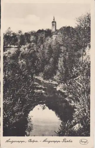 Ansichtskarte Angerapp / Osjorsk Ostpreußen Flusspartie ca. 1940