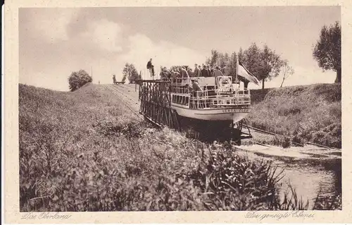 Ansichtskarte Oberland Oberländischer Kanal Geneigte Ebene mit Schiff ca. 1930
