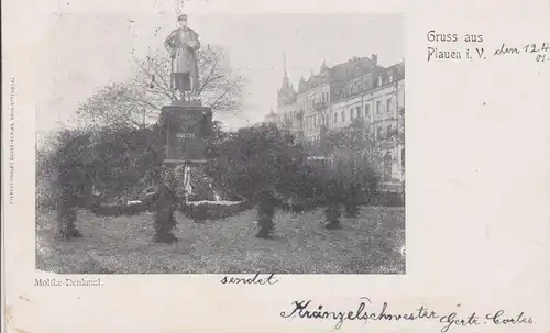 Ansichtskarte Plauen Vogtland Moltke-Denkmal Albertplatz ca. 1900