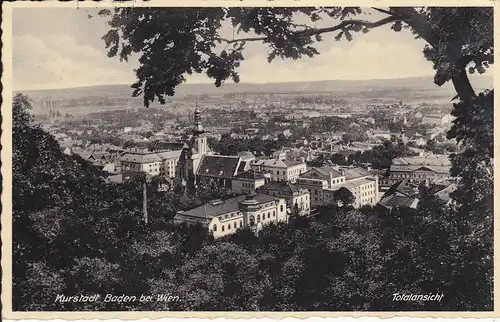Ansichtskarte Baden bei Wien Gesamtansicht Kirche 1935