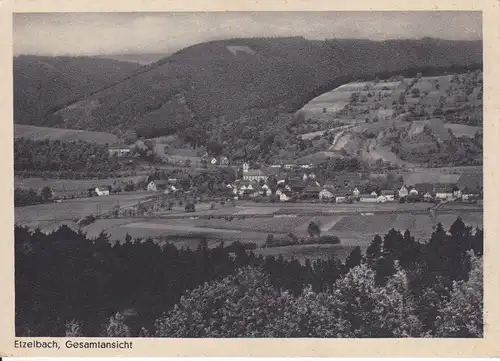 Ansichtskarte Etzelbach Uhlstädt-Kirchhasel Gesamtansicht  ca. 1940