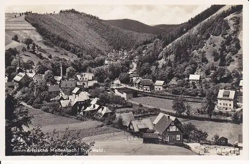 Ansichtskarte Mellenbach M.-Glasbach Thüringer Wald Ortszentrum Foto ca. 1930