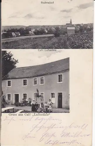 Ansichtskarte Rodersdorf b. Weischlitz Vogtland Ortsansicht Luftmühle 1915