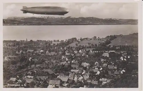 Ansichtskarte Kressbronn Bodensee mit Zeppelin Foto 1938