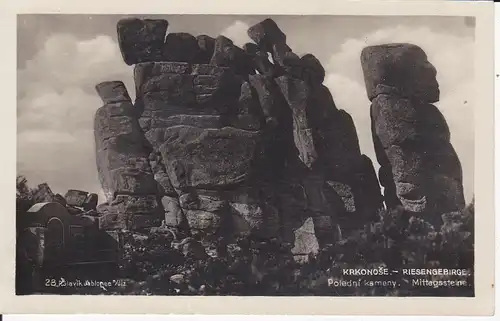 Ansichtskarte Riesengebirge / Krkonose Mittagssteine b. Krummhübel Foto ca. 1930