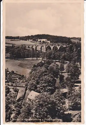 Ansichtskarte Plauen Vogtland Syratalbrücke Poppenmühle Foto 1935