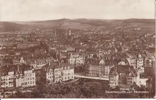 Ansichtskarte Plauen Vogtland Panorama vom Bärenstein Foto 1929