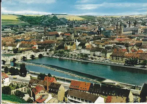 Ansichtskarte Würzburg Gesamtansicht Altstadt Main ca. 1970