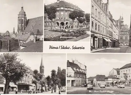 Ansichtskarte Pirna Mehrbildkarte Straßenansichten Foto 1972