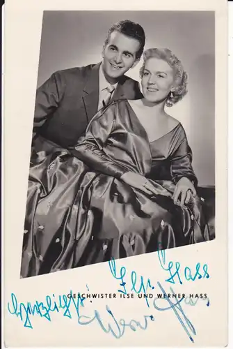 Autogrammkarte Foto Ilse und Werner Hass Sänger Duo DDR 1956