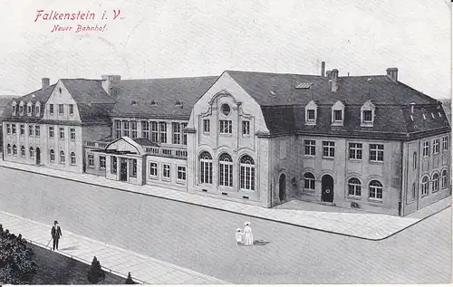 Ansichtskarte Falkenstein Vogtland Bahnhof 1912