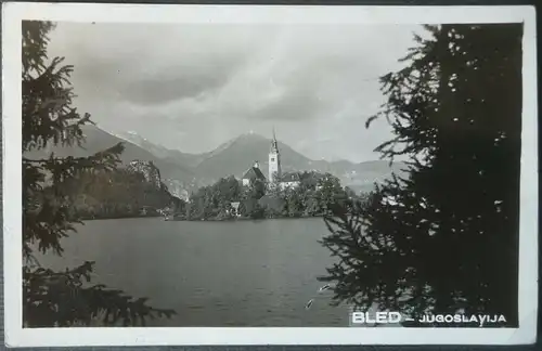 Ansichtskarte Bled Bleder See Insel Kirche Foto 1933