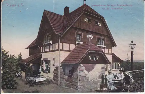 Ansichtskarte Plauen Vogtland Unterkunftshaus Touristenhaus Tennerahöhe 1916