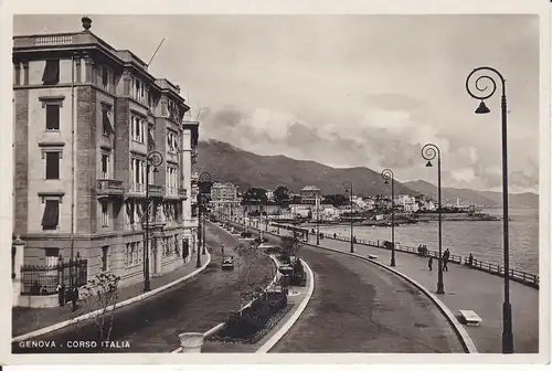 Ansichtskarte Genua / Genova Corso Italia Uferstraße Foto 1940