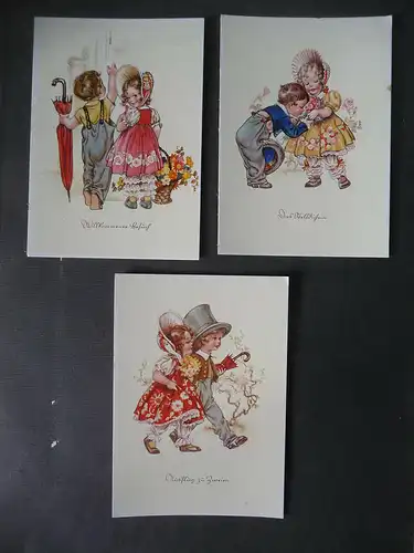3 Ansichtskarte Künstlerkarten Kinder Stelldichein Romantik Kitsch / Carl Werner ca. 1940