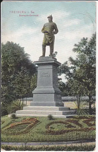 Ansichtskarte Freiberg Sachsen Bismarck-Denkmal 1911