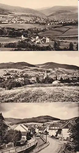 3 Ansichtskarte Floh Floh-Seligenthal Gesamtansicht Straßenansicht Fotos 1961