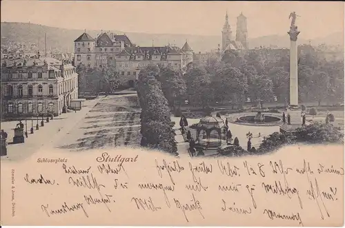 Ansichtskarte Stuttgart Schlossplatz ca. 1900