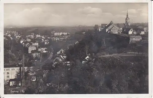 Ansichtskarte Dohna Sachsen Gesamtansicht Burgberg Foto 1933
