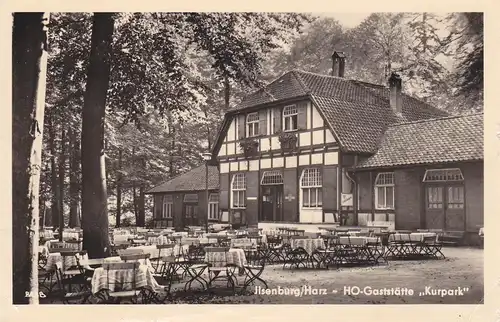 Ansichtskarte Ilsenburg Harz HO-Gaststätte Kurpark Foto 1959