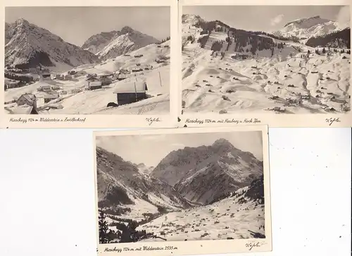 3 Ansichtskarte Hirschegg b. Riezlern Kleinwalsertal Winter-Ansichten ca. 1940