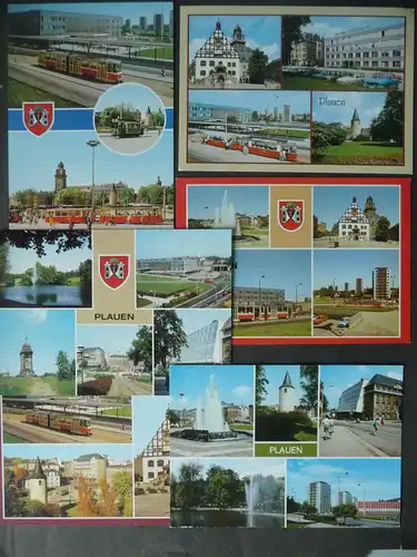 6 Ansichtskarte Plauen Vogtland Mehrbildkarten DDR 1988-90