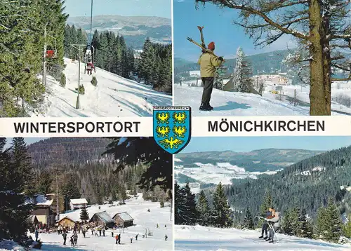 Ansichtskarte Mönichkirchen am Wechsel Wintersport Skilift Mehrbildkarte ca. 1980
