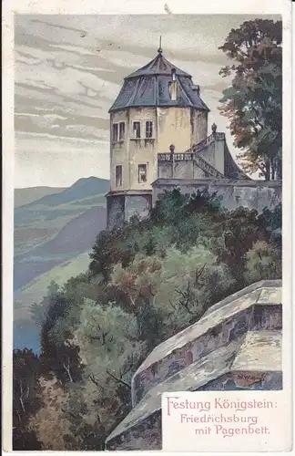 Ansichtskarte Königstein Sächsische Schweiz / Künstlerpostkarte Militärverein ca. 1910
