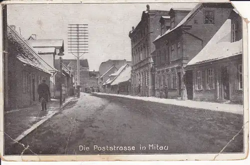 Ansichtskarte Mitau / Jelgava Poststraße ca. 1915