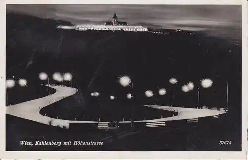Ansichtskarte Wien Höhenstraße Kahlenberg Nachtaufnahme Foto ca. 1940