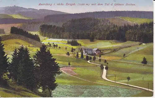 Ansichtskarte Auersberg Erzgebirge Kleine Bockau-Tal 1930