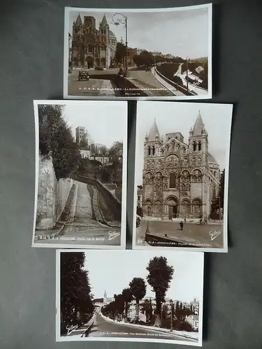 4 Ansichtskarte Angoulême Kathedrale Straßenansichten Fotos ca. 1940