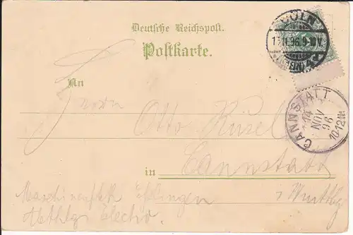 Ansichtskarte Köln Bierstall Bierhalle Hotel de Belgique Farblitho 1896