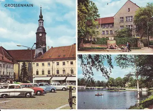 Ansichtskarte Großenhain Sachsen Kirche VVN-Gedenkstätte Gondelteich 1981