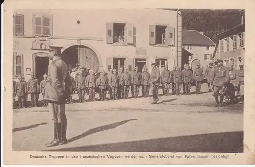 Ansichtskarte Erster Weltkrieg Vogesen Truppen Generaloberst Ludwig v. Falkenhausen 1916