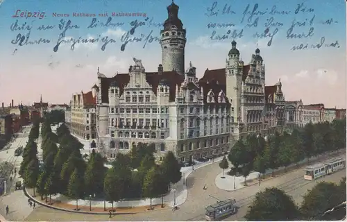 Ansichtskarte Leipzig Neues Rathaus 1911