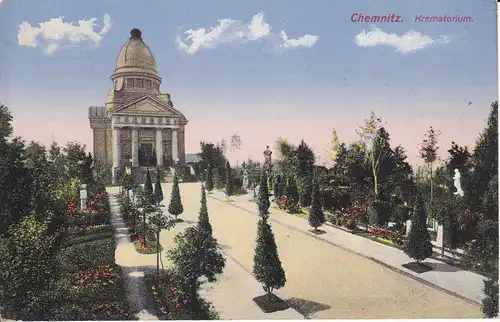 Ansichtskarte Chemnitz Krematorium 1914