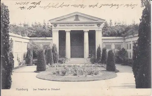 Ansichtskarte Hamburg Ohlsdorf Friedhof Familiengrab Ohlendorff 1936