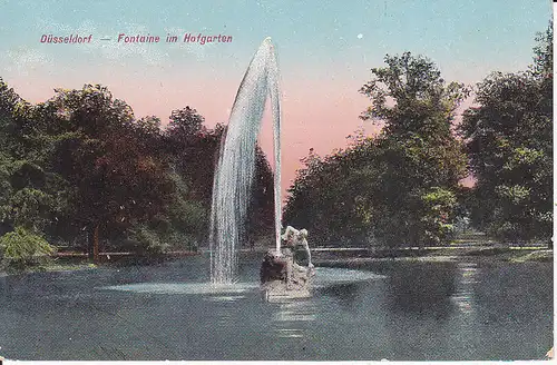 Ansichtskarte Düsseldorf Hofgarten Fontäne ca. 1910