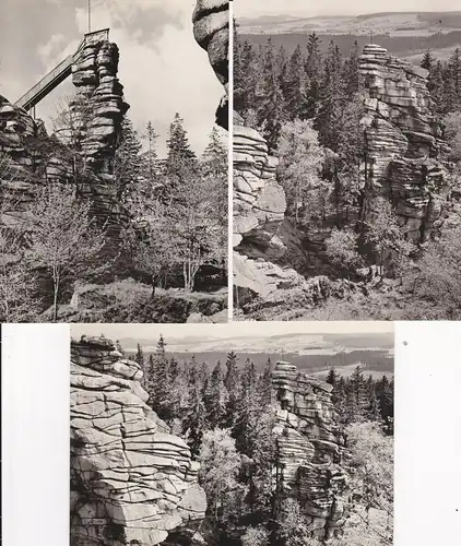3 Ansichtskarte Ehrenfriedersdorf Greifensteine Felsen-Landschaft Fotos 1966