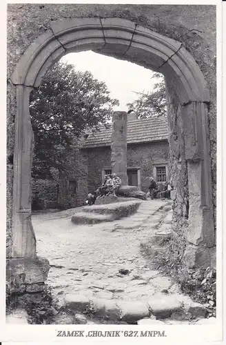 Ansichtskarte Burg Kynast / Chojnik b. Hirschberg / Jelenia Góra Burgtor Hof ca. 1960