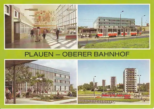 Ansichtskarte Plauen Vogtland Oberer Bahnhof Mehrbildkarte 1987