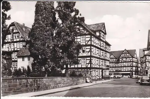 Ansichtskarte Melsungen a.d. Fulda Fritzlarer Straße Markt Fachwerkhäuser Foto ca. 1960