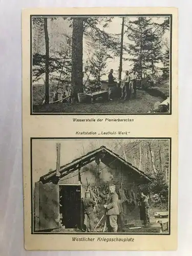 Feldpostkarte "Wasserstelle der Pionierbracken"